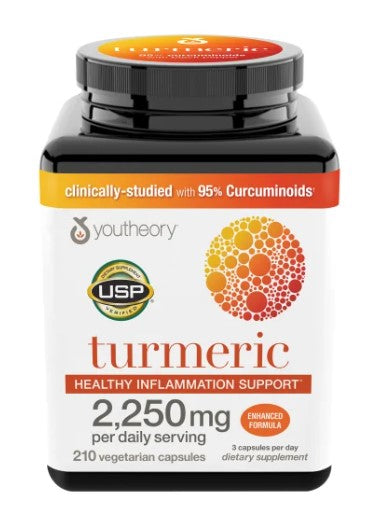 Enhance Vitality: Youtheory Turmeric Healthy Inflammation Support, 210 Capsules, Vegetarian